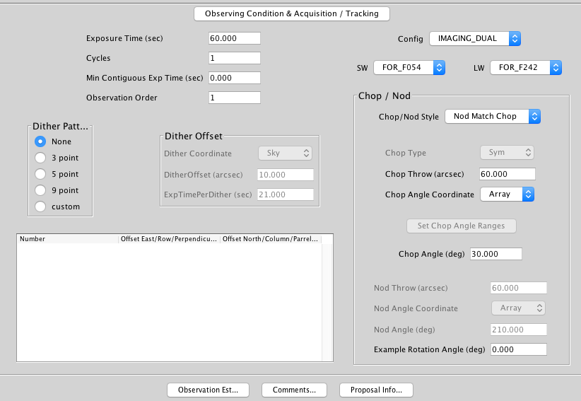 Observing Conditions dialog box